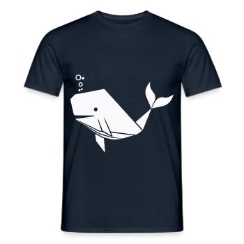 Polygone de baleine - Conception minimaliste de créature marine - T-shirt homme - marine - Devant - AI Model Male 178 light (178cm)