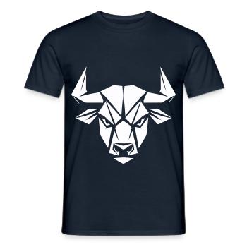 Bull Evil Eye Polygon - Men's T-Shirt - navy - Front - AI Model Male 178 light (178cm)