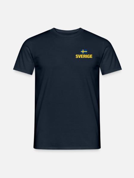 Zweden Sverige Zweden Vlag Voetbal Cadeau - Heren T-shirt - navy