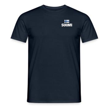 Finland Suomi Finland Finnish flag football - Men's T-Shirt - navy - Front - AI Model Male 178 light (178cm)