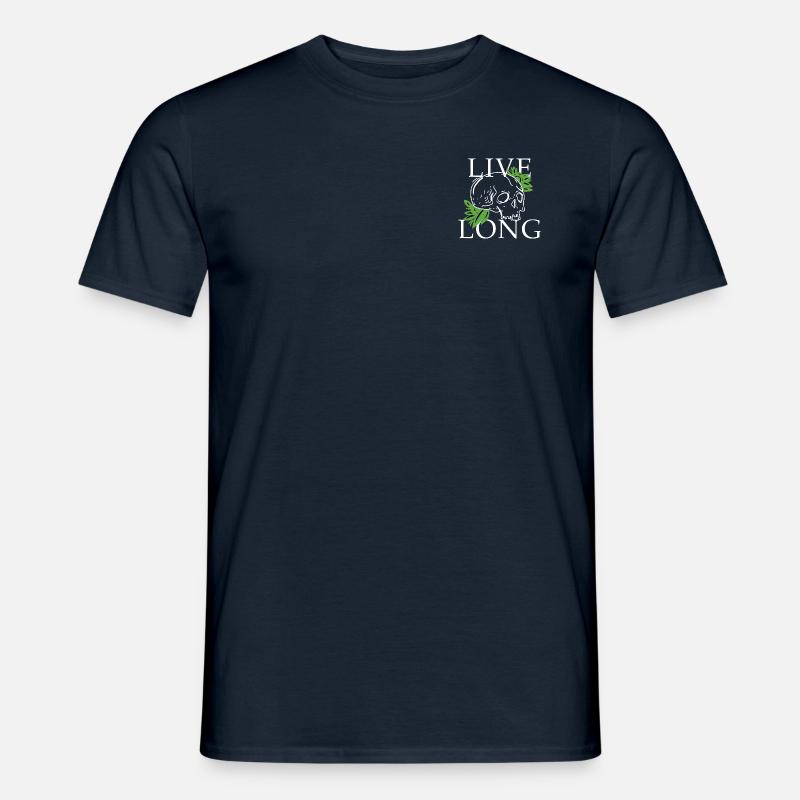 Live Long - Skull - Men's T-Shirt - navy