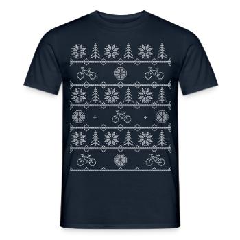 cyclisme winter - T-shirt homme - marine - Devant - AI Model Male 178 light (178cm)