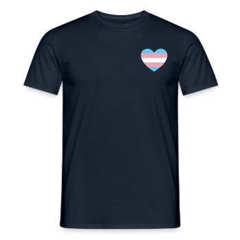 Trans heart - Men's T-Shirt - navy - Front - AI Model Male 178 light (178cm)