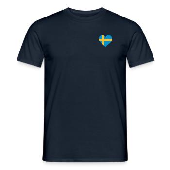 schweden herz - Men's T-Shirt - navy - Front - AI Model Male 178 light (178cm)