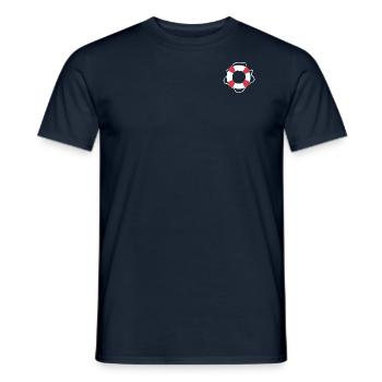 Lifebuoy Harbour Beach Graphic / Illustration - Men's T-Shirt - navy - Front - AI Model Male 178 light (178cm)
