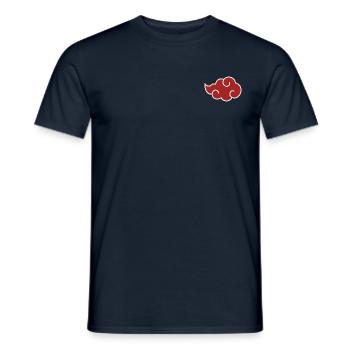 Naruto Shippuden Akatsuki-Wolke Als Brustlogo - Männer T-Shirt - Navy - Vorne - AI Model Male 178 light (178cm)