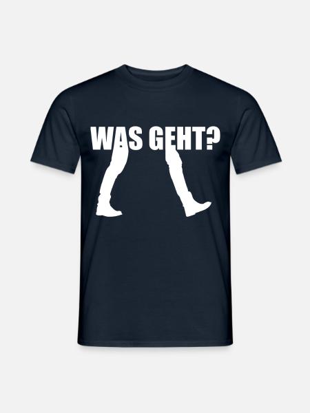 Was Geht Begrüßung - Männer T-Shirt - Navy