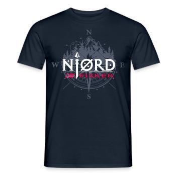 Njordfisker - Nordfischer - Norwegen - Kompass - Männer T-Shirt - Navy - Vorne - AI Model Male 178 light (178cm)