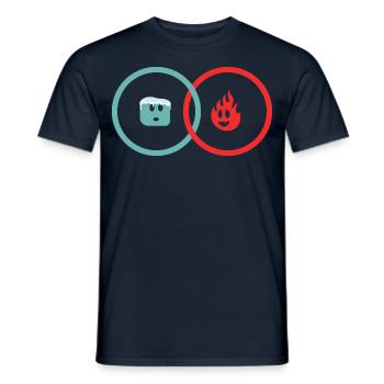 Alchimie - Feu et Glace - T-shirt homme - marine - Devant - AI Model Male 178 light (178cm)