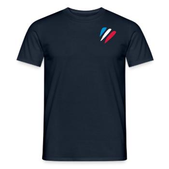 Motif Décoration Rayé - TRICOLORE - T-shirt homme - marine - Devant - AI Model Male 178 light (178cm)