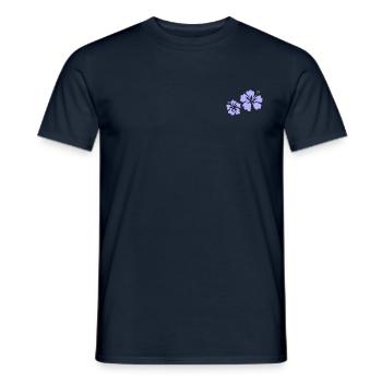Lila Hibiskus - Männer T-Shirt - Navy - Vorne - AI Model Male 178 light (178cm)