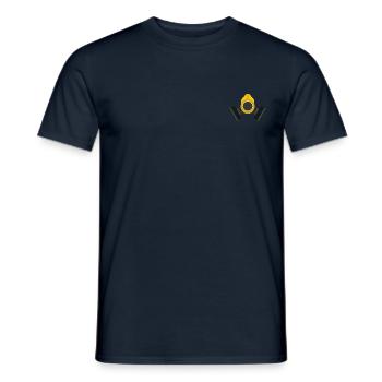 Masque à gaz Yellow Atom avec écran facial et filtre - T-shirt homme - marine - Devant - AI Model Male 178 light (178cm)