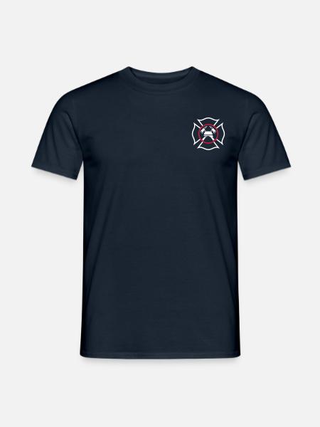 Maltese Cross with gekreutzen axes and helmet - Men's T-Shirt - navy