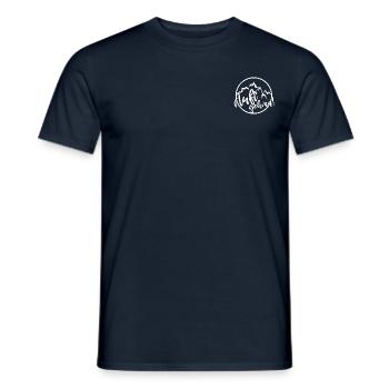Berge - Aufi gehma Edelweiss - Männer T-Shirt - Navy - Vorne - AI Model Male 178 light (178cm)