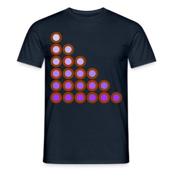 Op-Art Style / Muster / Kreise in Rot und Flieder - Männer T-Shirt - Navy - Vorne - AI Model Male 178 light (178cm)