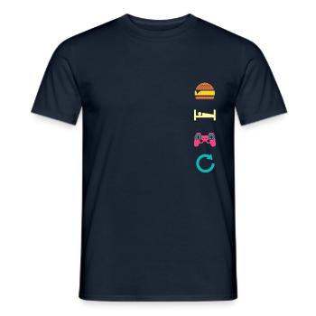 eat sleep game repeat - Männer T-Shirt - Navy - Vorne - AI Model Male 178 light (178cm)