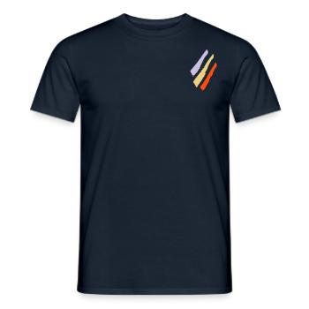 Streifen Farben VEKTOR - Männer T-Shirt - Navy - Vorne - AI Model Male 178 light (178cm)