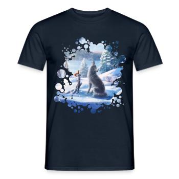 Freunde (Winterzauber) - Männer T-Shirt - Navy - Vorne - AI Model Male 178 light (178cm)