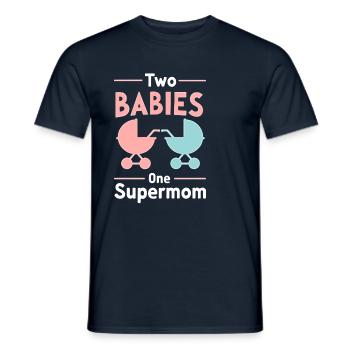 Twin Mom Life Double Trouble Parents Power - Men's T-Shirt - navy - Front - AI Model Male 178 light (178cm)