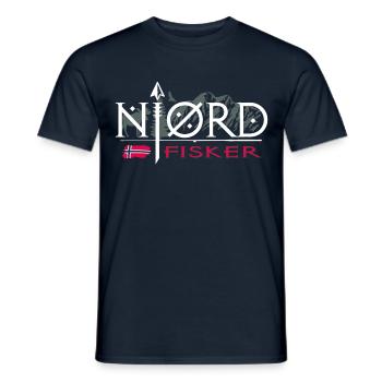 njordfisker - Nordfischer - Norway - Men's T-Shirt - navy - Front - AI Model Male 178 light (178cm)