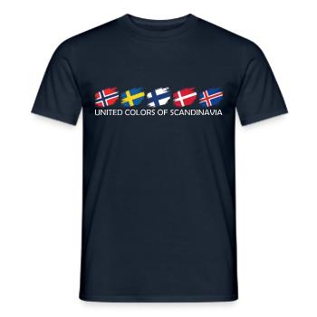 Couleurs unies de la Scandinavie - T-shirt homme - marine - Devant - AI Model Male 178 light (178cm)