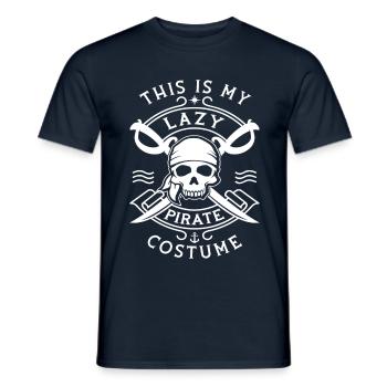 Lazy Pirate Costume ocean boating skull - Men's T-Shirt - navy - Front - AI Model Male 178 light (178cm)
