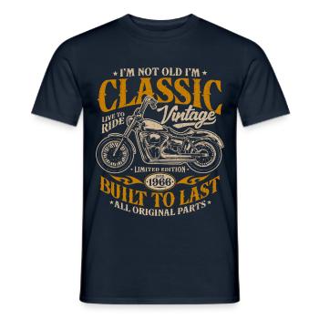 Jahrgang 1966 Vintage Motorrad Geburtstag Geschenk - Männer T-Shirt - Navy - Vorne - AI Model Male 178 light (178cm)