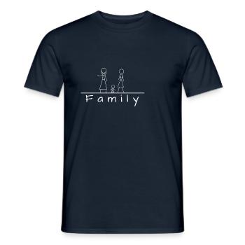 Famille de bonhommes allumettes - T-shirt homme - marine - Devant - AI Model Male 178 light (178cm)