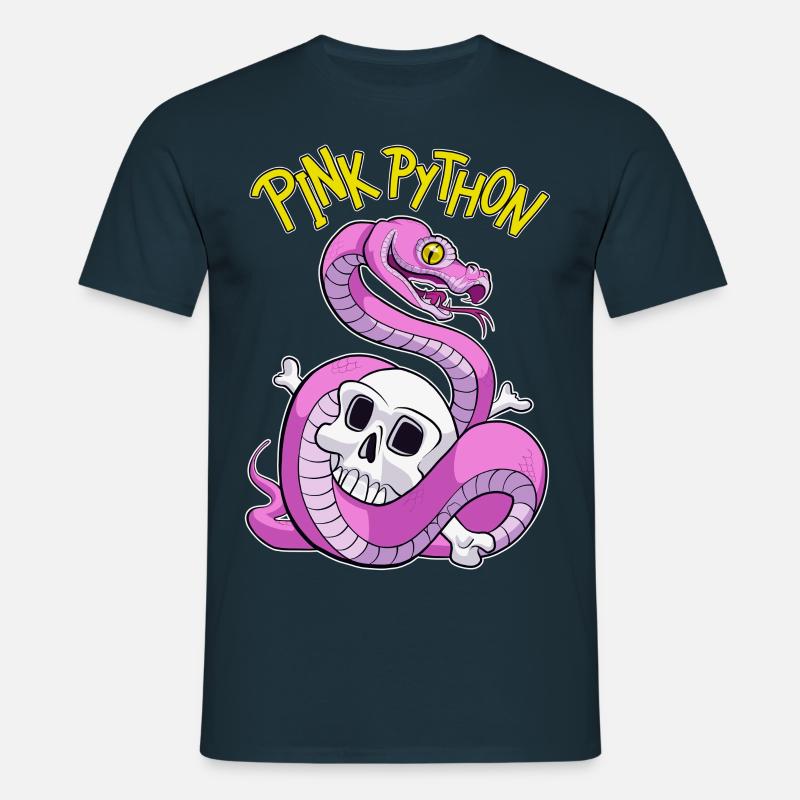 Pink Python - Männer T-Shirt - Navy