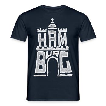 Hamburg Wappen - Männer T-Shirt - Navy - Vorne - AI Model Male 178 light (178cm)