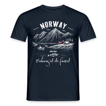 Fishing at its finest - Norway - Men's T-Shirt - navy - Front - AI Model Male 178 light (178cm)