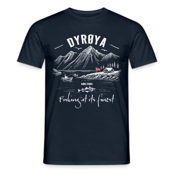 Fishing at its finest - Dyrøya - Norway - Men's T-Shirt - navy - Front - AI Model Male 178 light (178cm)