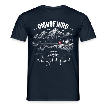 Fishing at its finest - Ombofjord - Norway - Men's T-Shirt - navy - Front - AI Model Male 178 light (178cm)