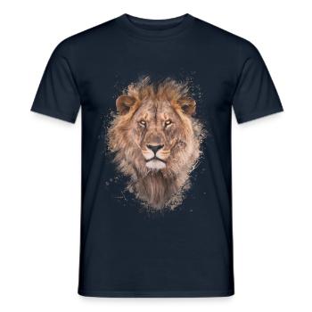 Löwenkopf painted Design - Männer T-Shirt - Navy - Vorne - AI Model Male 178 light (178cm)