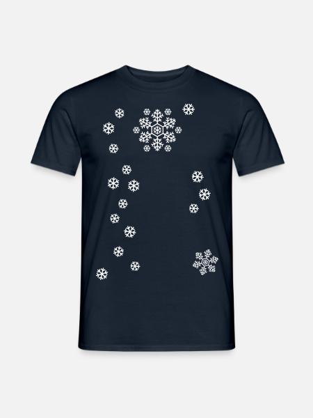 große Schneeflocken Schnee Apres Ski Winterurlaub - Männer T-Shirt - Navy