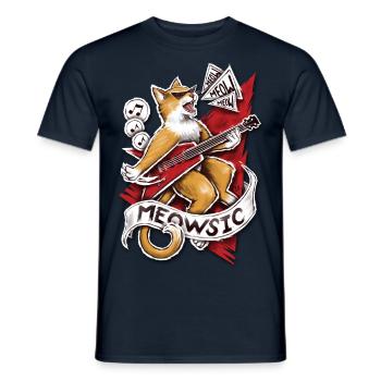 Meowsic - T-shirt homme - marine - Devant - AI Model Male 178 light (178cm)