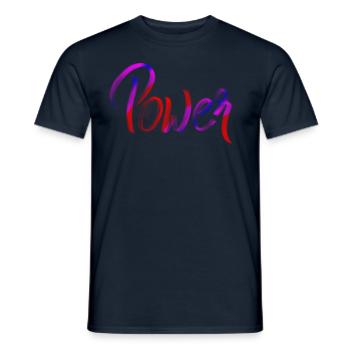 power - Men's T-Shirt - navy - Front - AI Model Male 178 light (178cm)