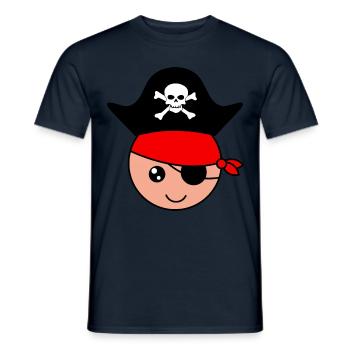 Pirate enfant - T-shirt homme - marine - Devant - AI Model Male 178 light (178cm)