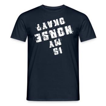 Horsepire Est-ce que mon cheval va bien? - T-shirt homme - marine - Devant - AI Model Male 178 light (178cm)