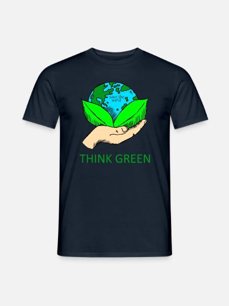 Klimaschutz. Save the world. T-Shirt Design - T-shirt herr - marinblå