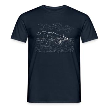 Baleine - T-shirt homme - marine - Devant - AI Model Male 178 light (178cm)