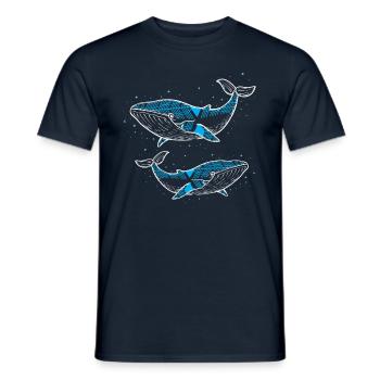 Zwei Wale - Männer T-Shirt - Navy - Vorne - AI Model Male 178 light (178cm)