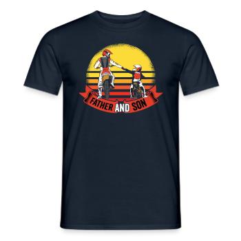Motocross - Vater und Sohn - Männer T-Shirt - Navy - Vorne - AI Model Male 178 light (178cm)