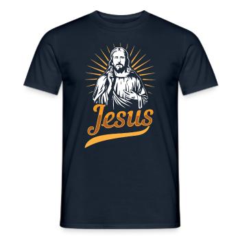 Jésus - T-shirt homme - marine - Devant - AI Model Male 178 light (178cm)