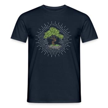Japanischer Bonsai Baum - Männer T-Shirt - Navy - Vorne - AI Model Male 178 light (178cm)