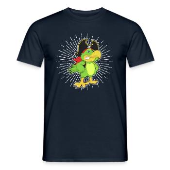 Perroquet pirate - T-shirt homme - marine - Devant - AI Model Male 178 light (178cm)