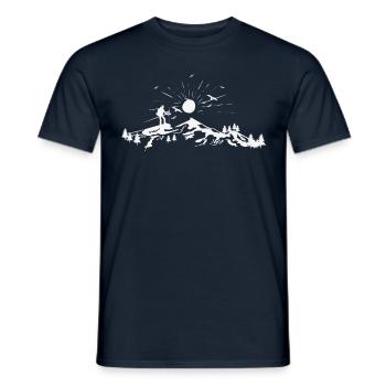 Hiking. Hike. - Men's T-Shirt - navy - Front - AI Model Male 178 light (178cm)