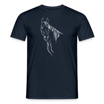 Horse for black. - Men's T-Shirt - navy - Front - AI Model Male 178 light (178cm)