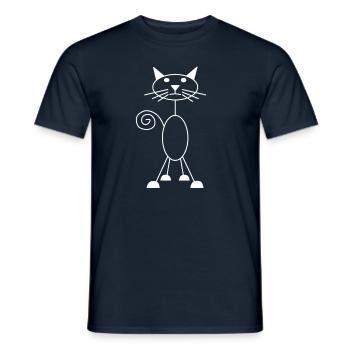 cat - Men's T-Shirt - navy - Front - AI Model Male 178 light (178cm)