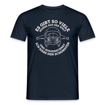 Mops - Männer T-Shirt - Navy - Vorne - AI Model Male 178 light (178cm)